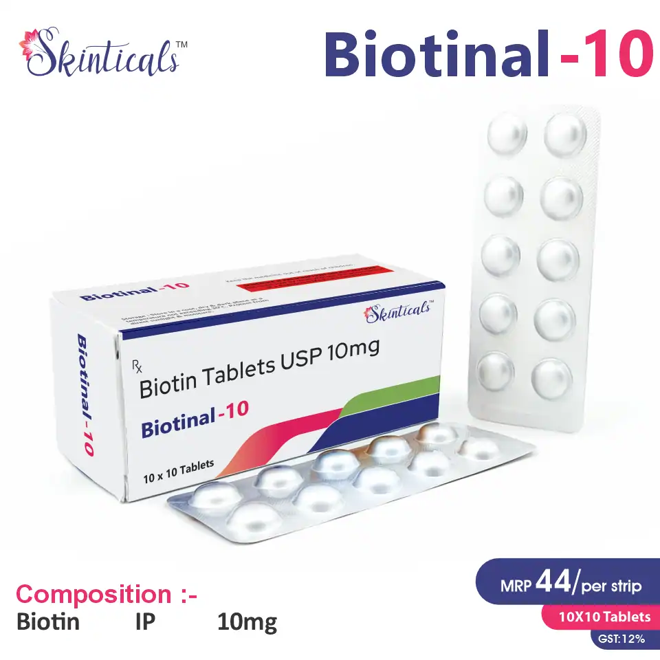 Biotin 10mg Tablet | PCD Pharma Franchise for Hair & Skin Care